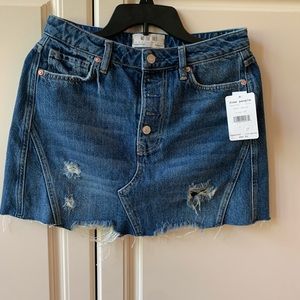 Free People distressed mini jeans skirt size 29